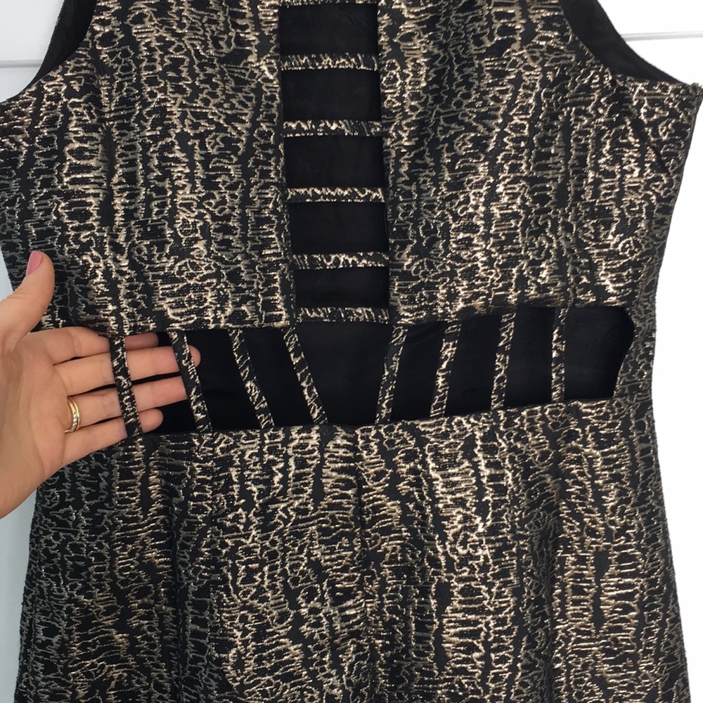 NWOT: Gold and black cut out dress - Picture 4 of 4